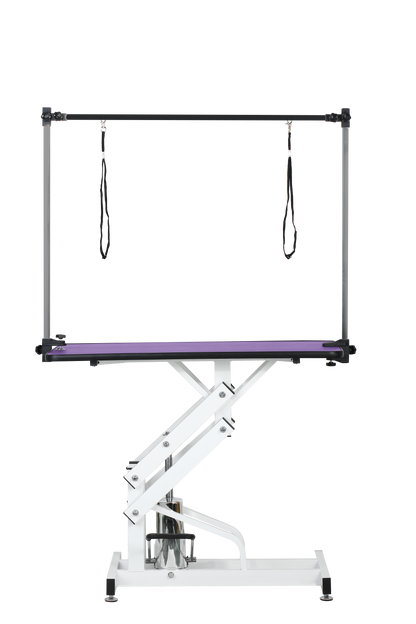 42.5INCH HYDRAULIC PET GROOMING TABLE WITH "H" ARM PURPLE image 4