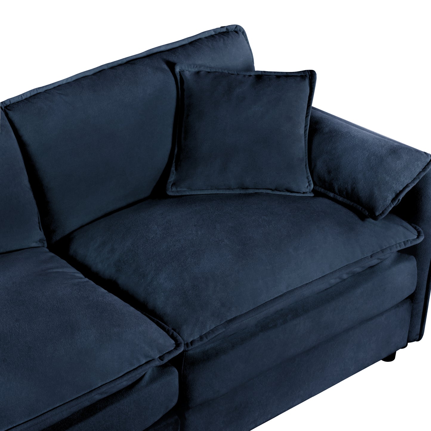 Oversized 41.73" Sofa Chair, Modern Upholstered Armchair with 1 Toss Pillow, Modular Sectional Sofa for Living Room, Deep Seat Reading Sofa for Bedroom Apartment, DIY Combination Chenille,Blue image 11