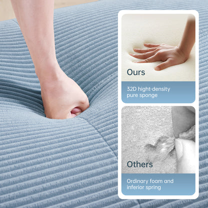 82'' L-shaped sofa in softCorduroy Fabric fabric modular design multiple combinations curved armrests no assembly required high-resilience sponge suitable for living rooms rest areas bedroom,Blue image 7