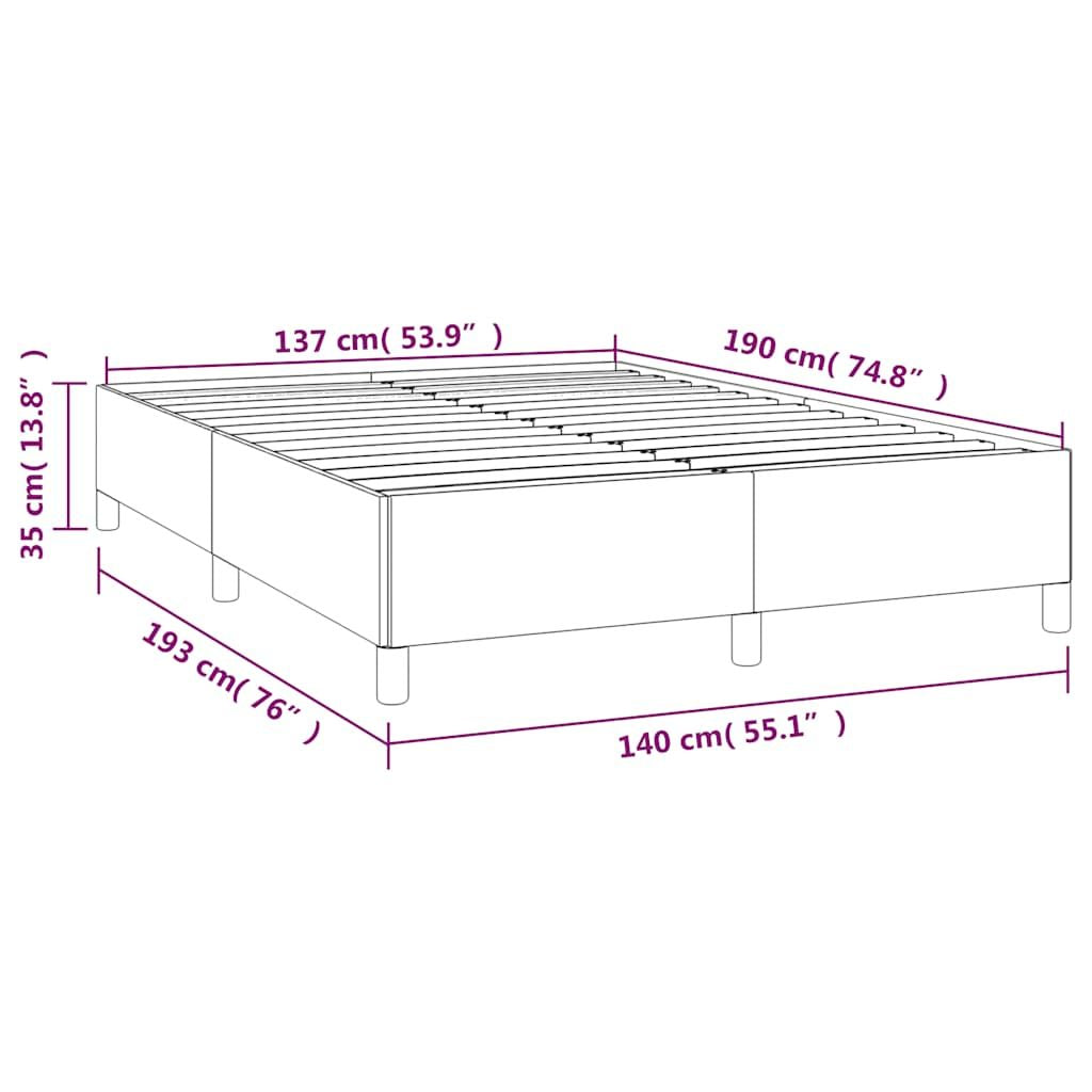 Bed Frame without Mattress Dark Gray 53.9"x74.8" Fabric image 9