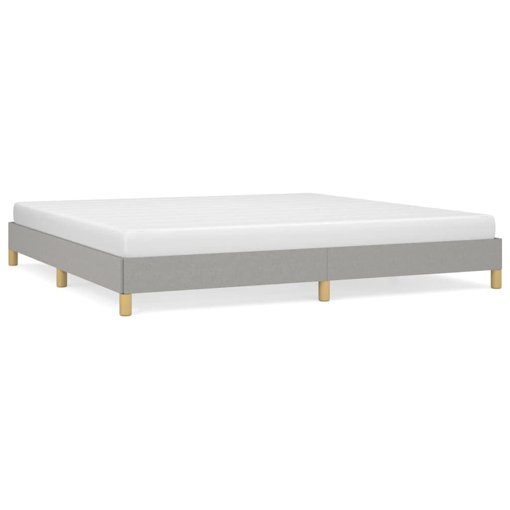 Bed Frame without Mattress Light Gray 76"x79.9" King Fabric image 2