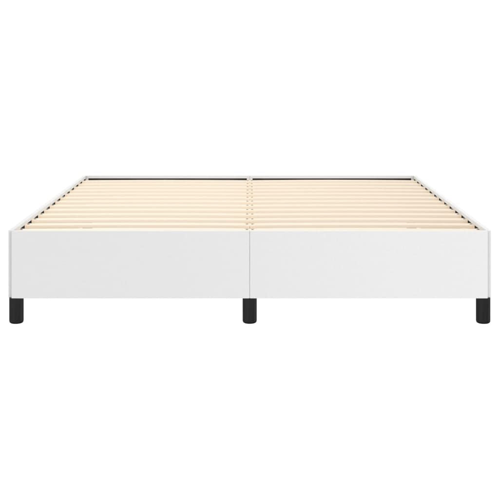 Bed Frame without Mattress White 59.8"x79.9" Queen Faux Leather image 5