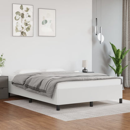 Bed Frame without Mattress White 59.8"x79.9" Queen Faux Leather image 1