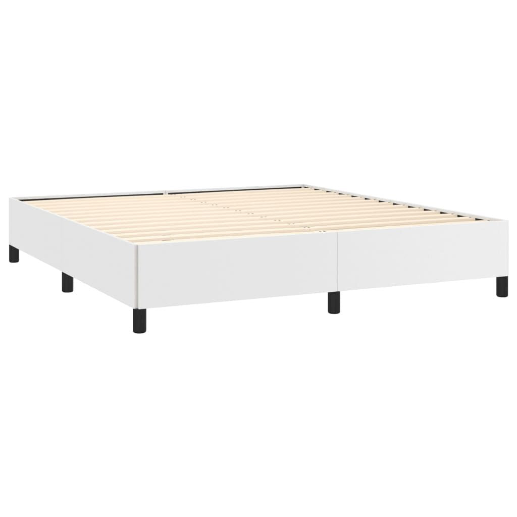 Bed Frame without Mattress White 59.8"x79.9" Queen Faux Leather image 4