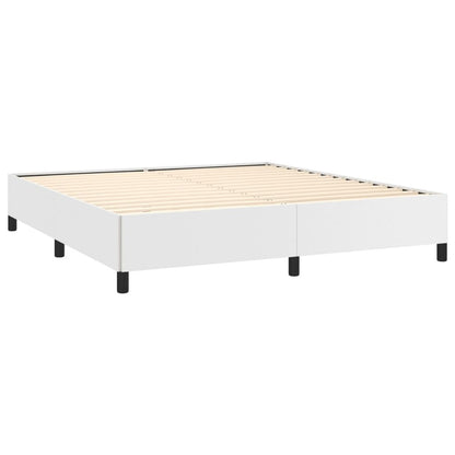 Bed Frame without Mattress White 59.8"x79.9" Queen Faux Leather image 4