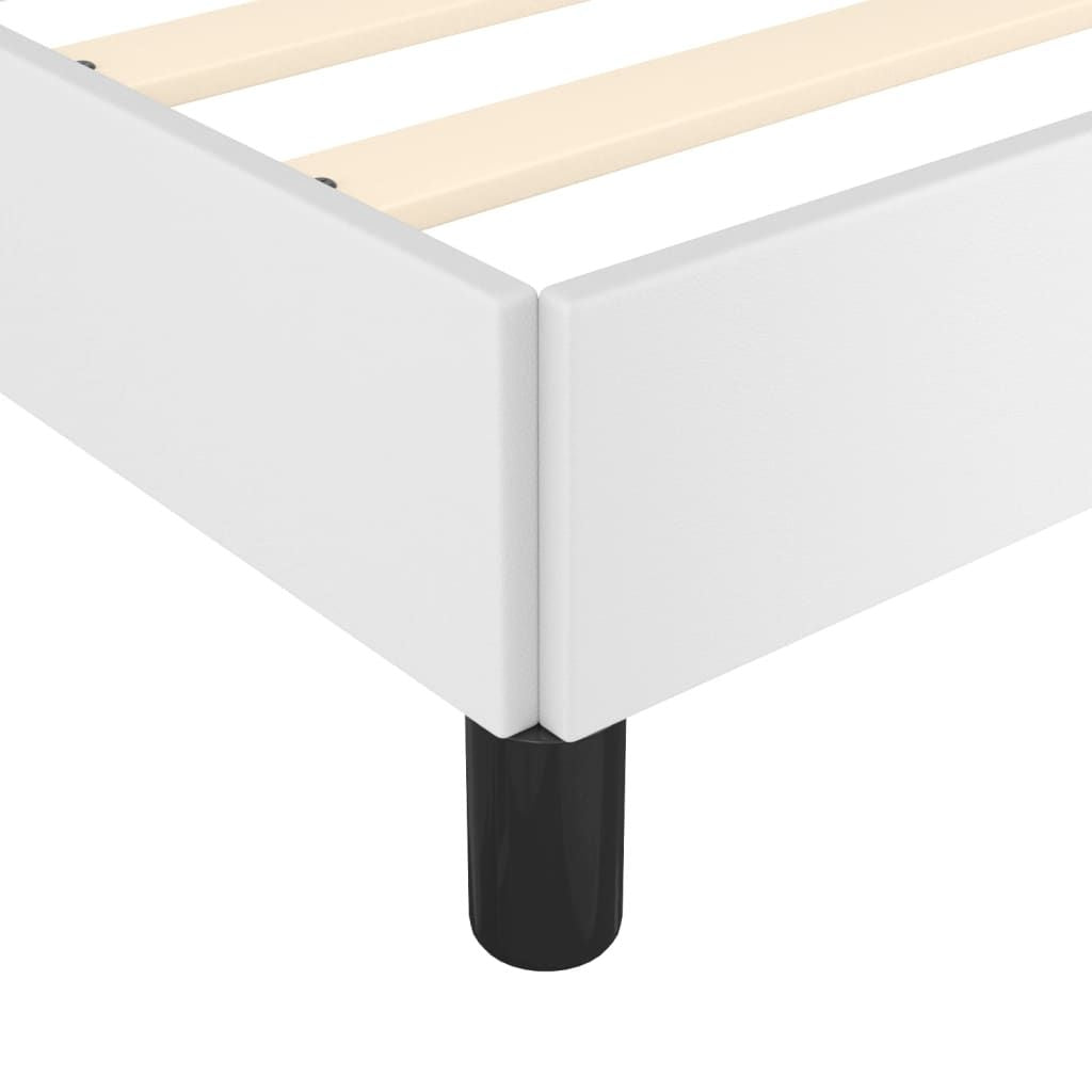 Bed Frame without Mattress White 59.8"x79.9" Queen Faux Leather image 7