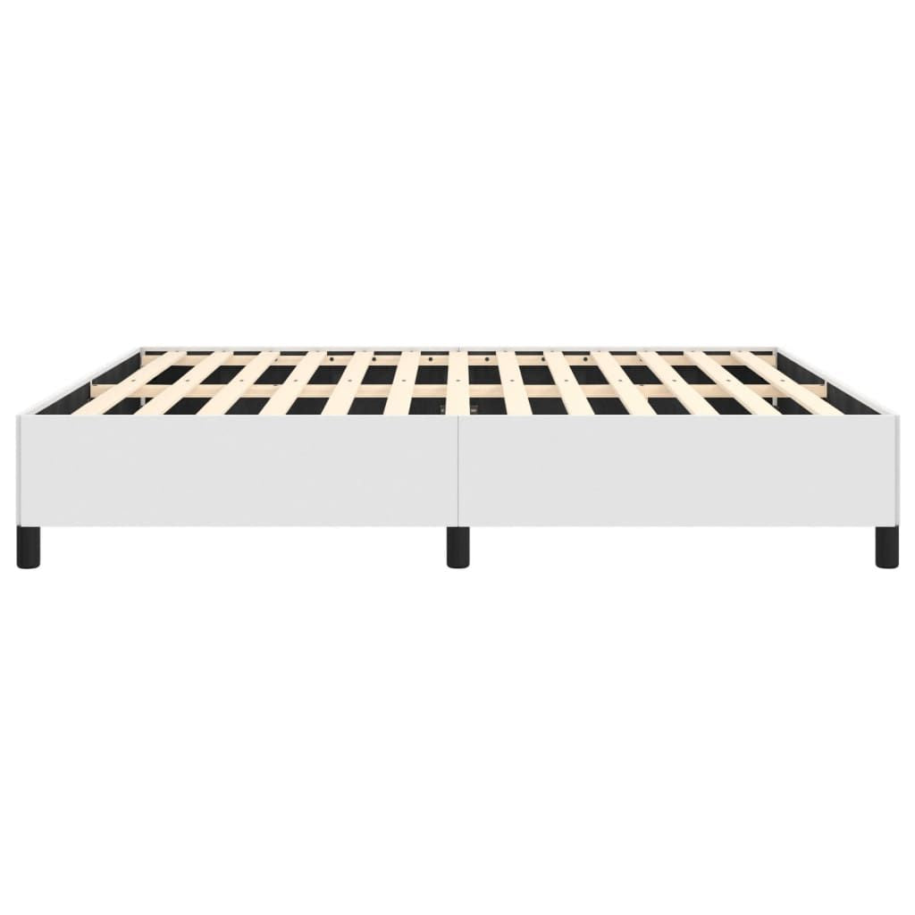 Bed Frame without Mattress White 59.8"x79.9" Queen Faux Leather image 6