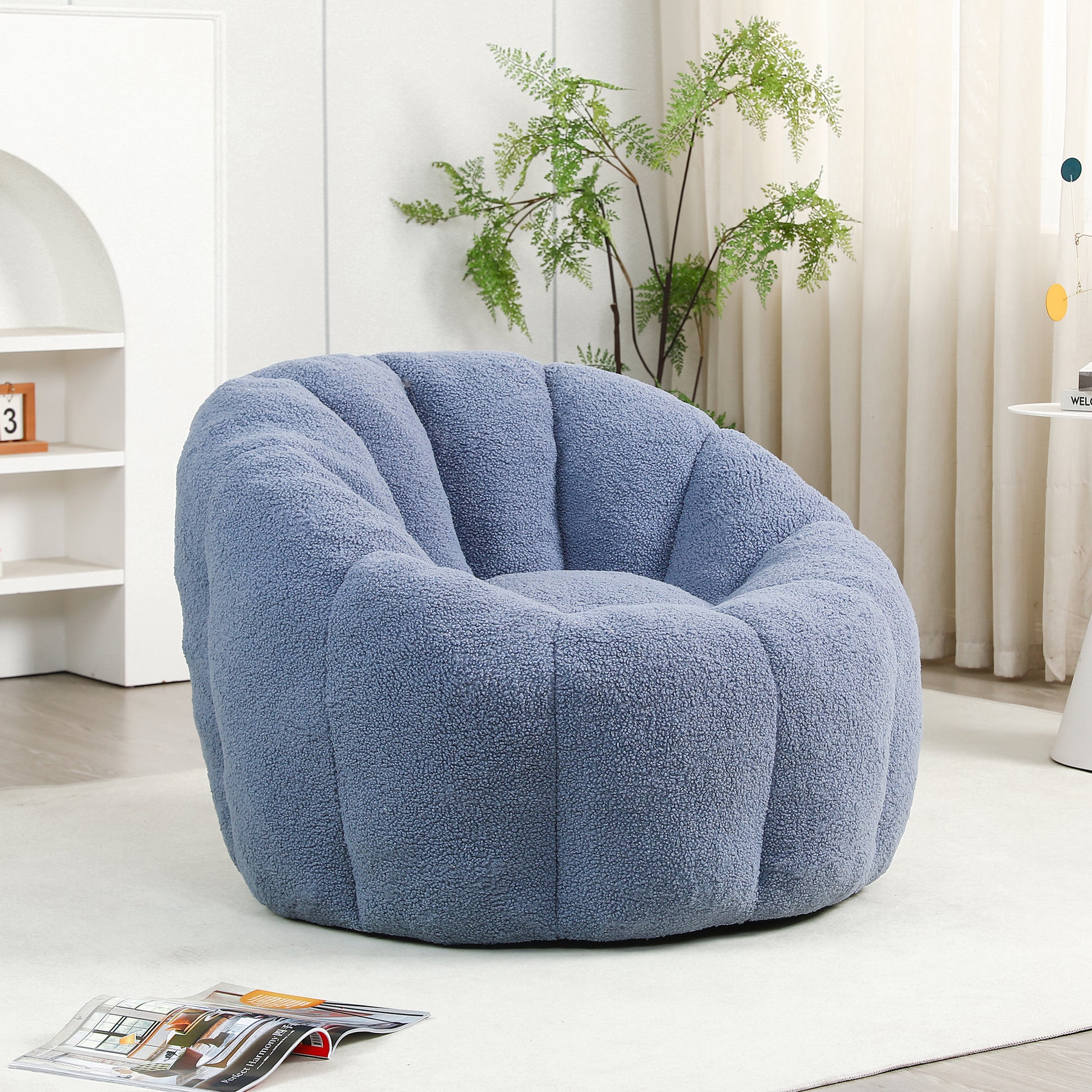 Bean Bag Chair, Bean Bag Sofa Chair with Armrests Stuffed High-Density Foam, Lazy Sofa Comfy Chairs BeanBag Chair for Adults in Living Room,Bedroom Reading image 1