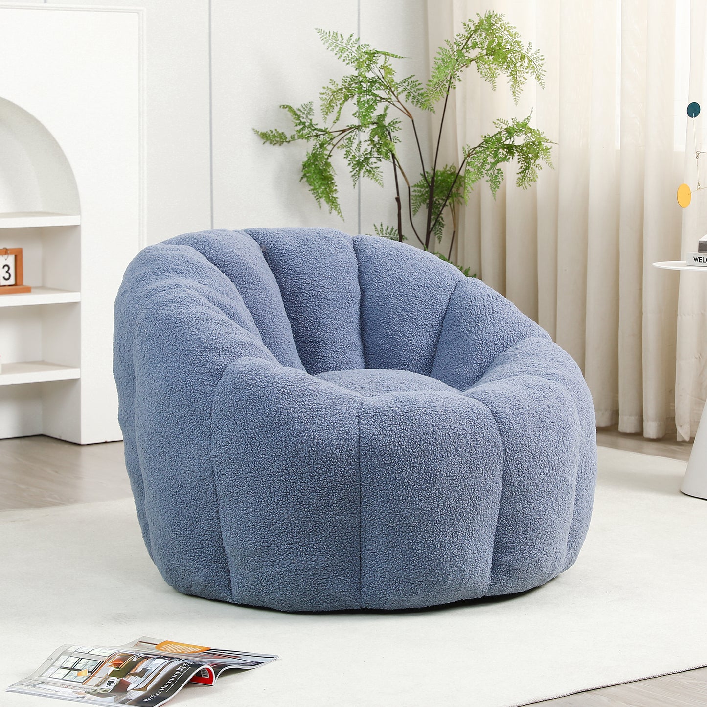Bean Bag Chair, Bean Bag Sofa Chair with Armrests Stuffed High-Density Foam, Lazy Sofa Comfy Chairs BeanBag Chair for Adults in Living Room,Bedroom Reading image 1