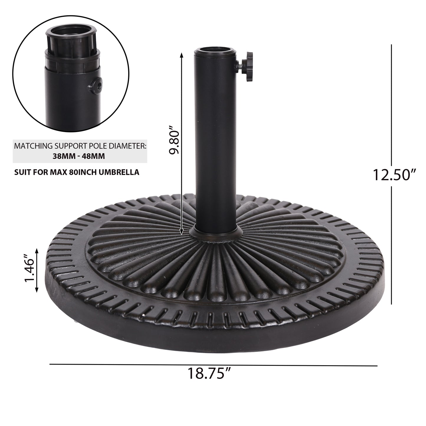 BLACK ROCK RESIN UMBRELLA BASE(60506.00) image 5