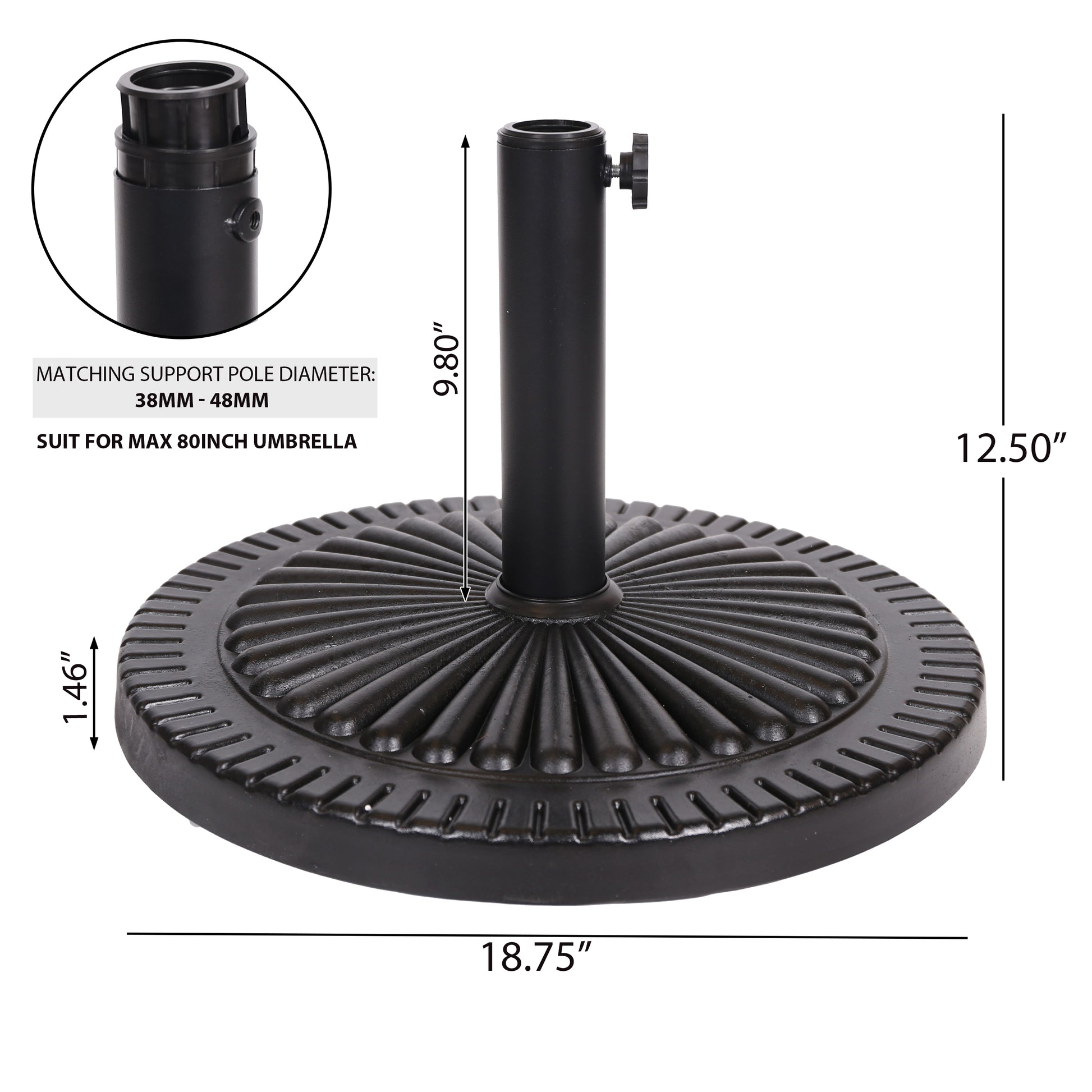 BLACK ROCK RESIN UMBRELLA BASE(60506.00) image 5