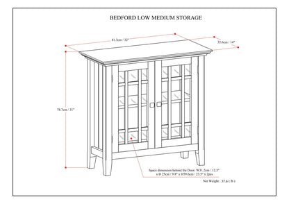 Bedford - Low Storage Media Cabinet - Light Golden Brown image 6