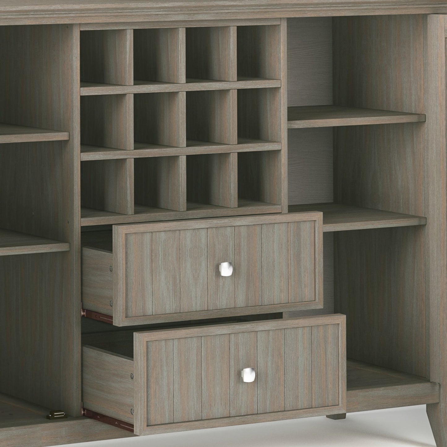 Bedford 54 inch Wide Solid Wood Sideboard Buffet and Wine Rack in Distressed Grey image 3