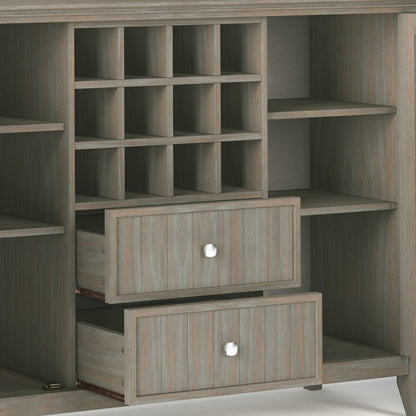 Bedford 54 inch Wide Solid Wood Sideboard Buffet and Wine Rack in Distressed Grey image 3