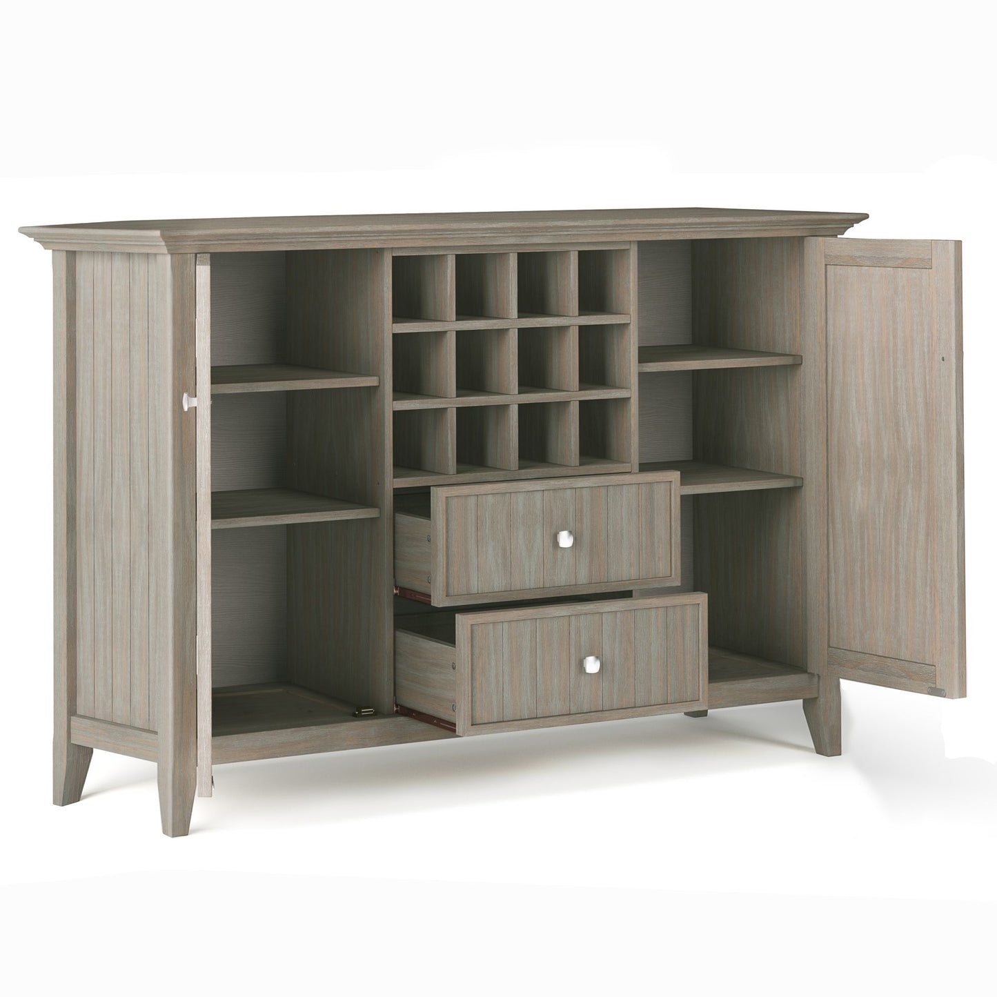 Bedford 54 inch Wide Solid Wood Sideboard Buffet and Wine Rack in Distressed Grey image 5