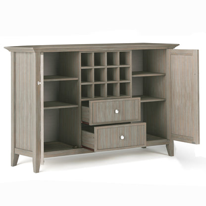 Bedford 54 inch Wide Solid Wood Sideboard Buffet and Wine Rack in Distressed Grey image 5