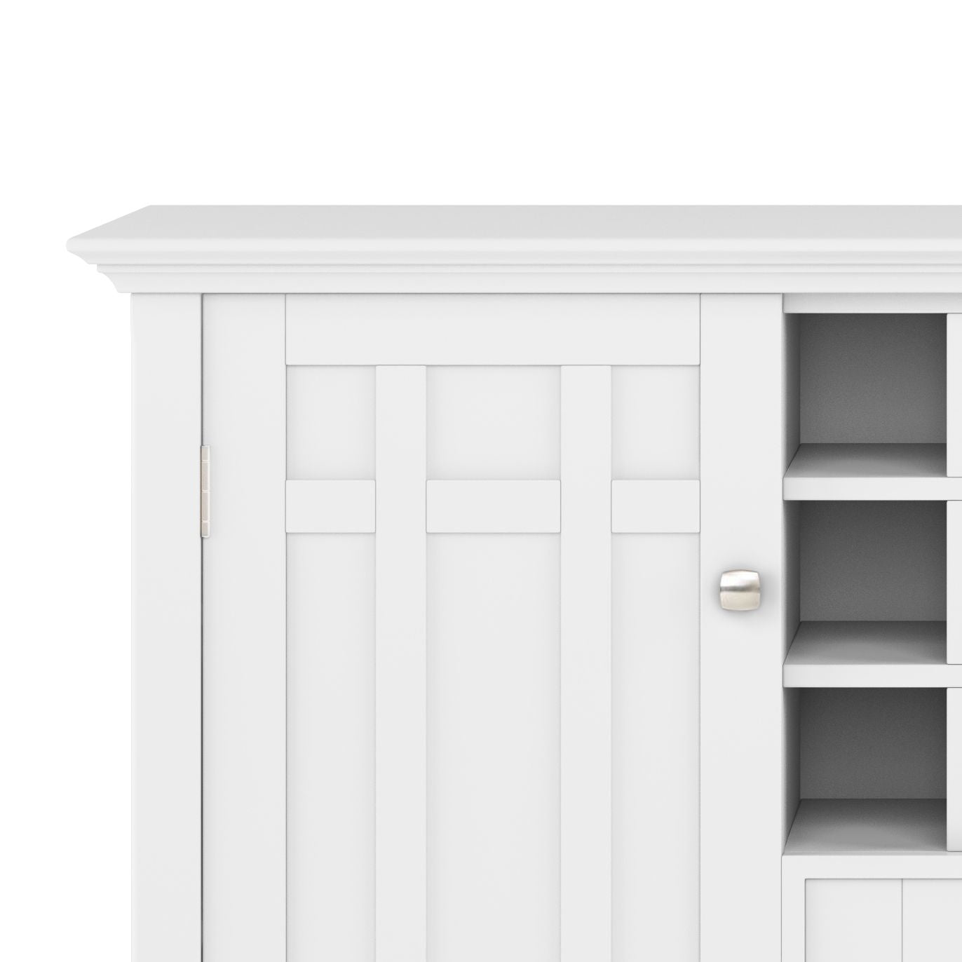 Bedford 54 inch Wide Solid Wood Sideboard Buffet and Wine Rack in White image 2