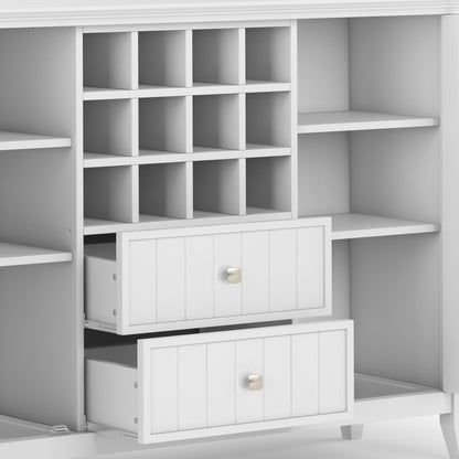 Bedford 54 inch Wide Solid Wood Sideboard Buffet and Wine Rack in White image 3