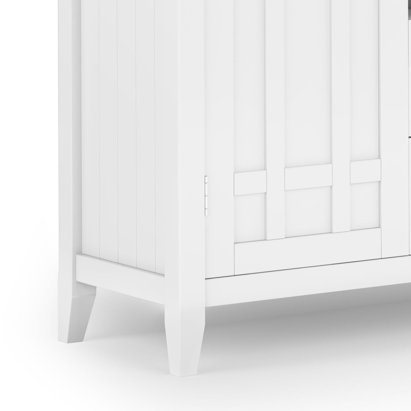 Bedford 54 inch Wide Solid Wood Sideboard Buffet and Wine Rack in White image 4