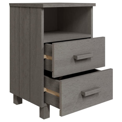 Bedside Cabinet HAMAR Light Gray 15.7"x13.8"x24.4" Solid Wood Pine image 5