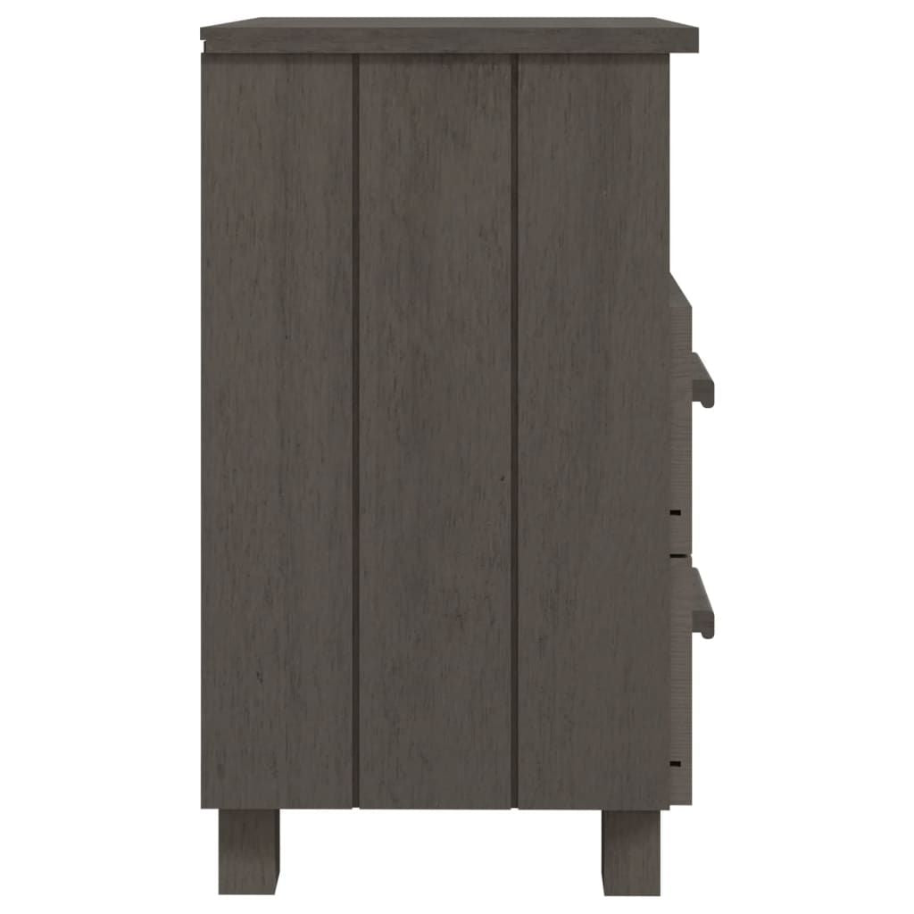 Bedside Cabinet HAMAR Light Gray 15.7"x13.8"x24.4" Solid Wood Pine image 4