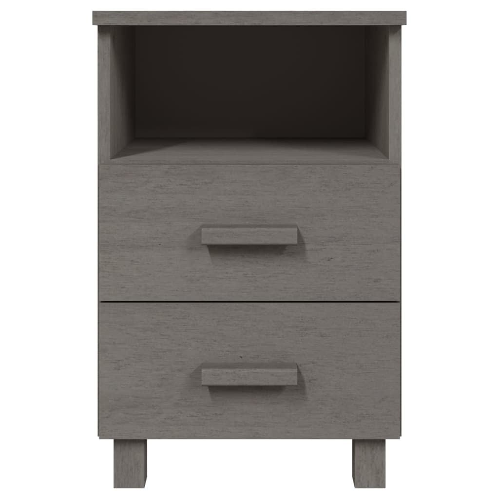 Bedside Cabinet HAMAR Light Gray 15.7"x13.8"x24.4" Solid Wood Pine image 3