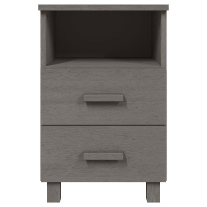 Bedside Cabinet HAMAR Light Gray 15.7"x13.8"x24.4" Solid Wood Pine image 3
