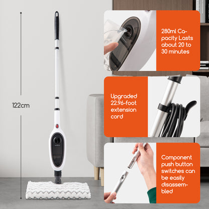 Steam Mops for Floor Cleaning, Unique Double-Sided Flip Design, 15 Seconds Fast Heating 10-in-1 Steam Cleaner for Kitchen, Living Room Wood Floor Tile Cleaning image 10