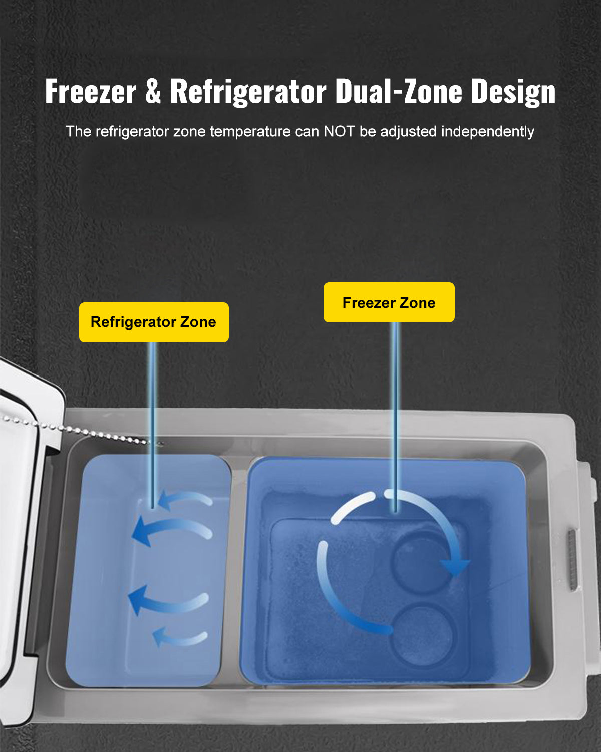 12 Volt Refrigerator, 48 Quart (45L) Fast Cooling Portable Freezer with App Control (-4℉~68℉), Car Fridge with 12/24v DC & 110-240v AC for Travel, Truck, Camping and Home Use, Black image 4
