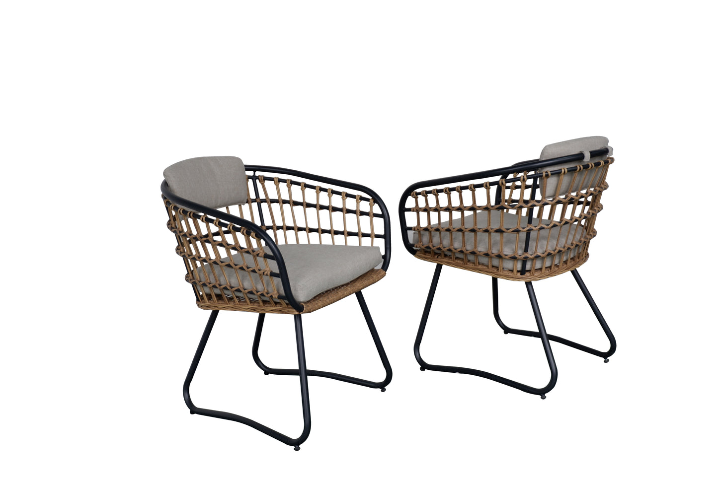 Outdoor Wicker Dining Chairs Set of 2, Patio Dining Chairs with Cushions, Rattan Dining Armchairs for Lawn, Garden, Poolside, Backyard, Porch, Beige image 8