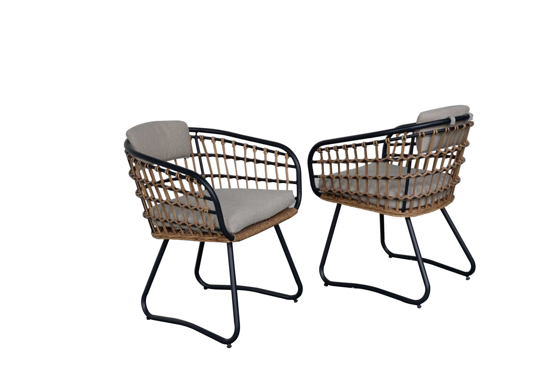 Outdoor Wicker Dining Chairs Set of 2, Patio Dining Chairs with Cushions, Rattan Dining Armchairs for Lawn, Garden, Poolside, Backyard, Porch, Beige image 8