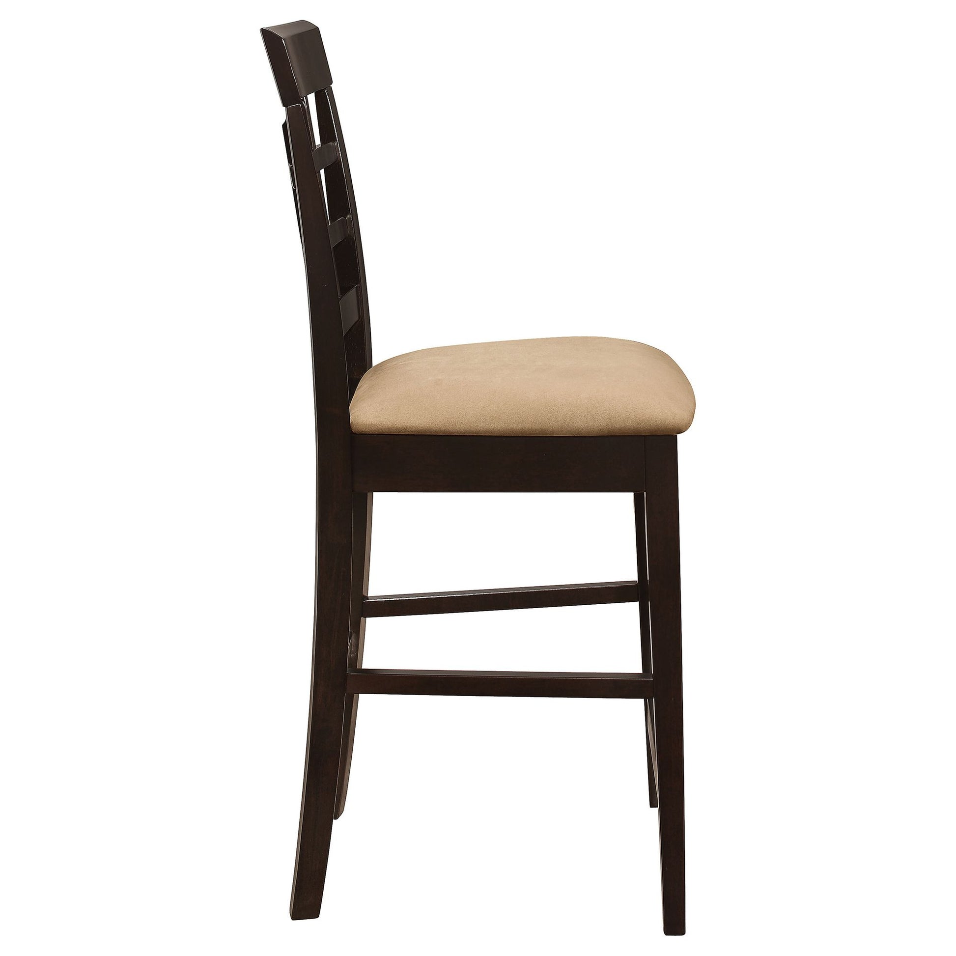 Beige and Cappuccino Upholstered Counter Height Stools (Set of 2) image 6