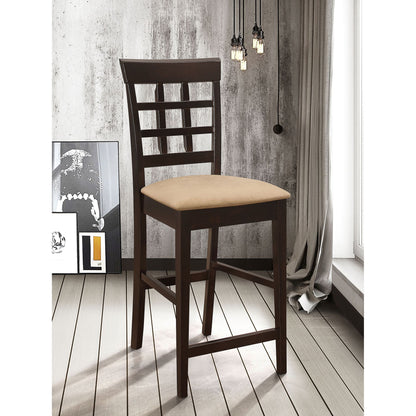 Beige and Cappuccino Upholstered Counter Height Stools (Set of 2) image 1