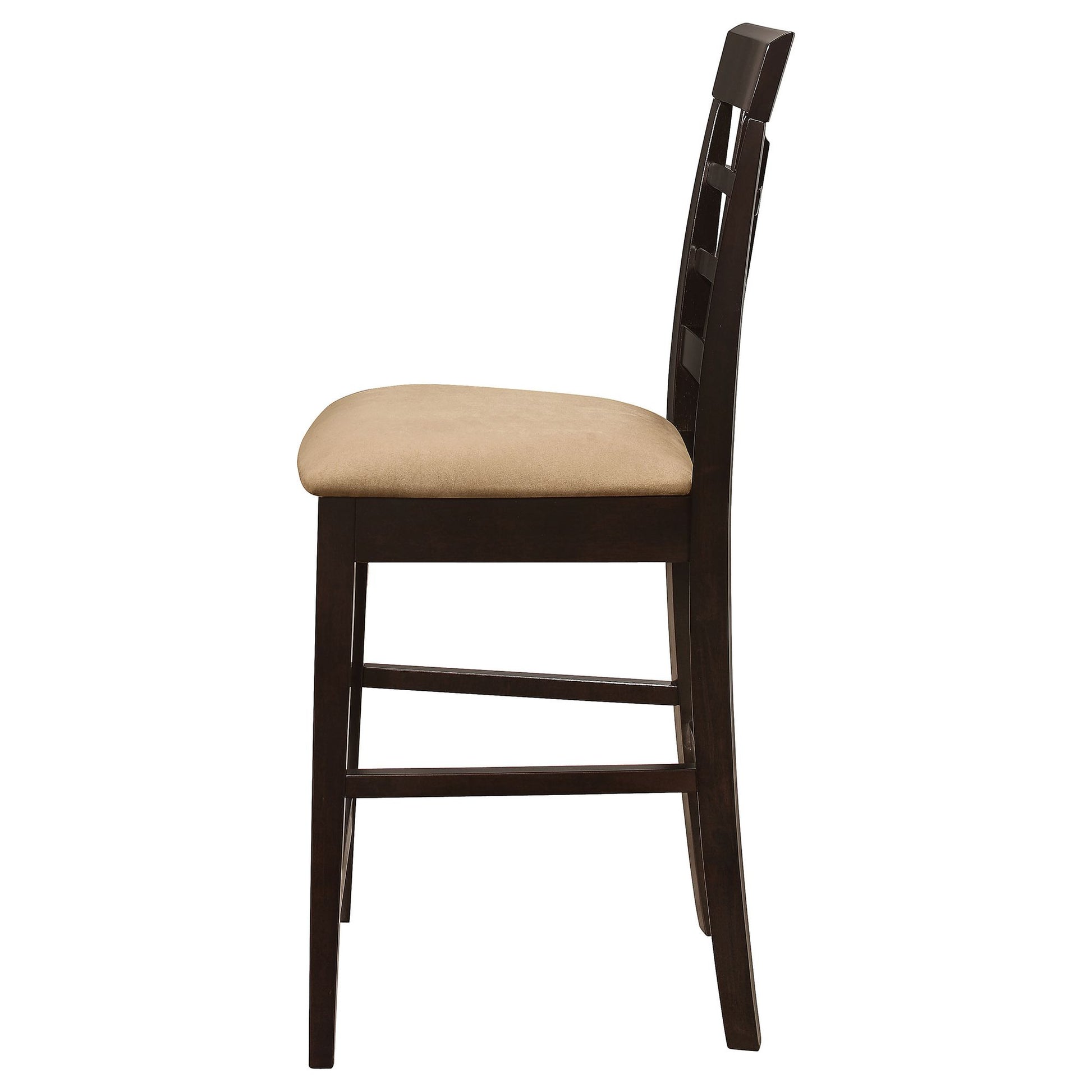 Beige and Cappuccino Upholstered Counter Height Stools (Set of 2) image 7