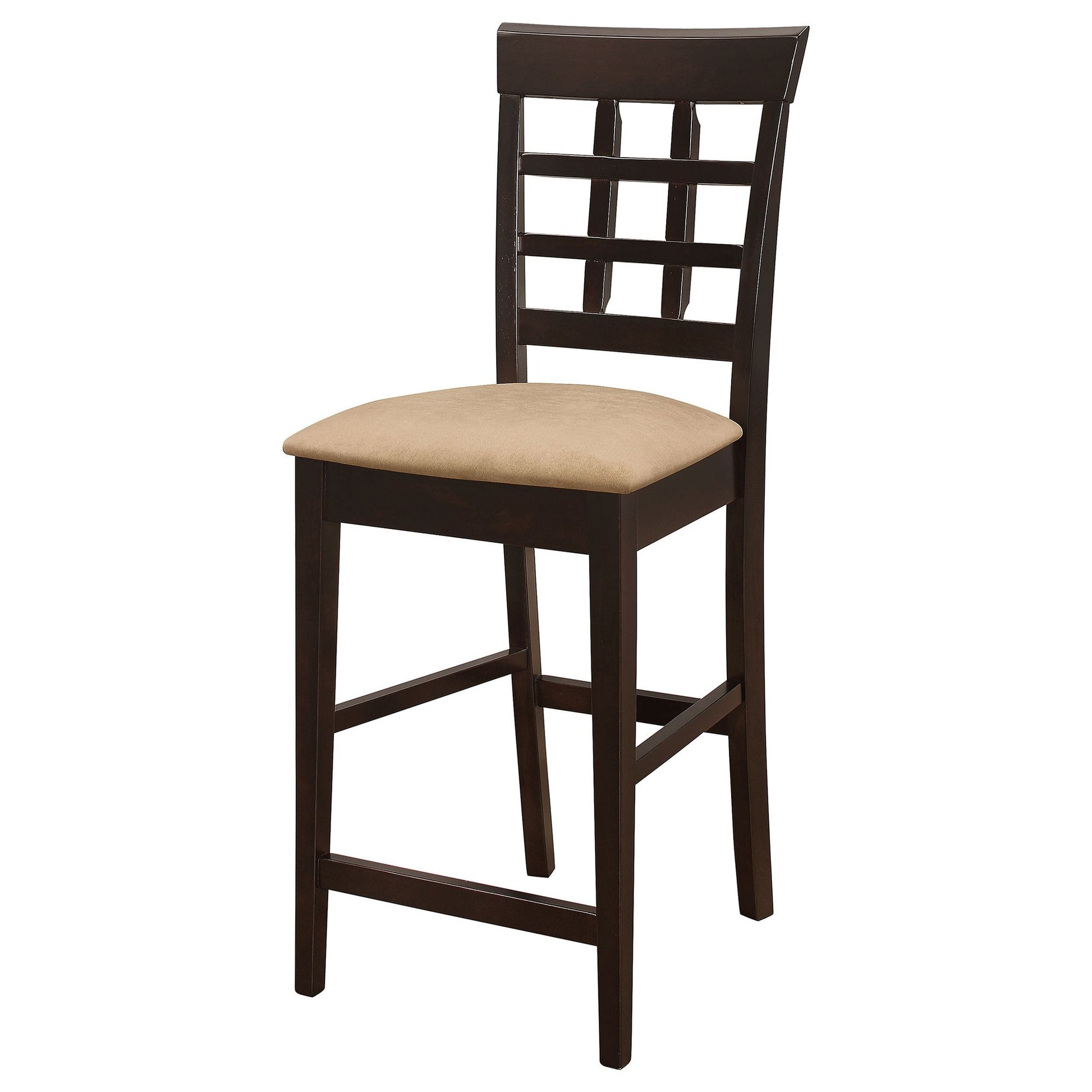Beige and Cappuccino Upholstered Counter Height Stools (Set of 2) image 4