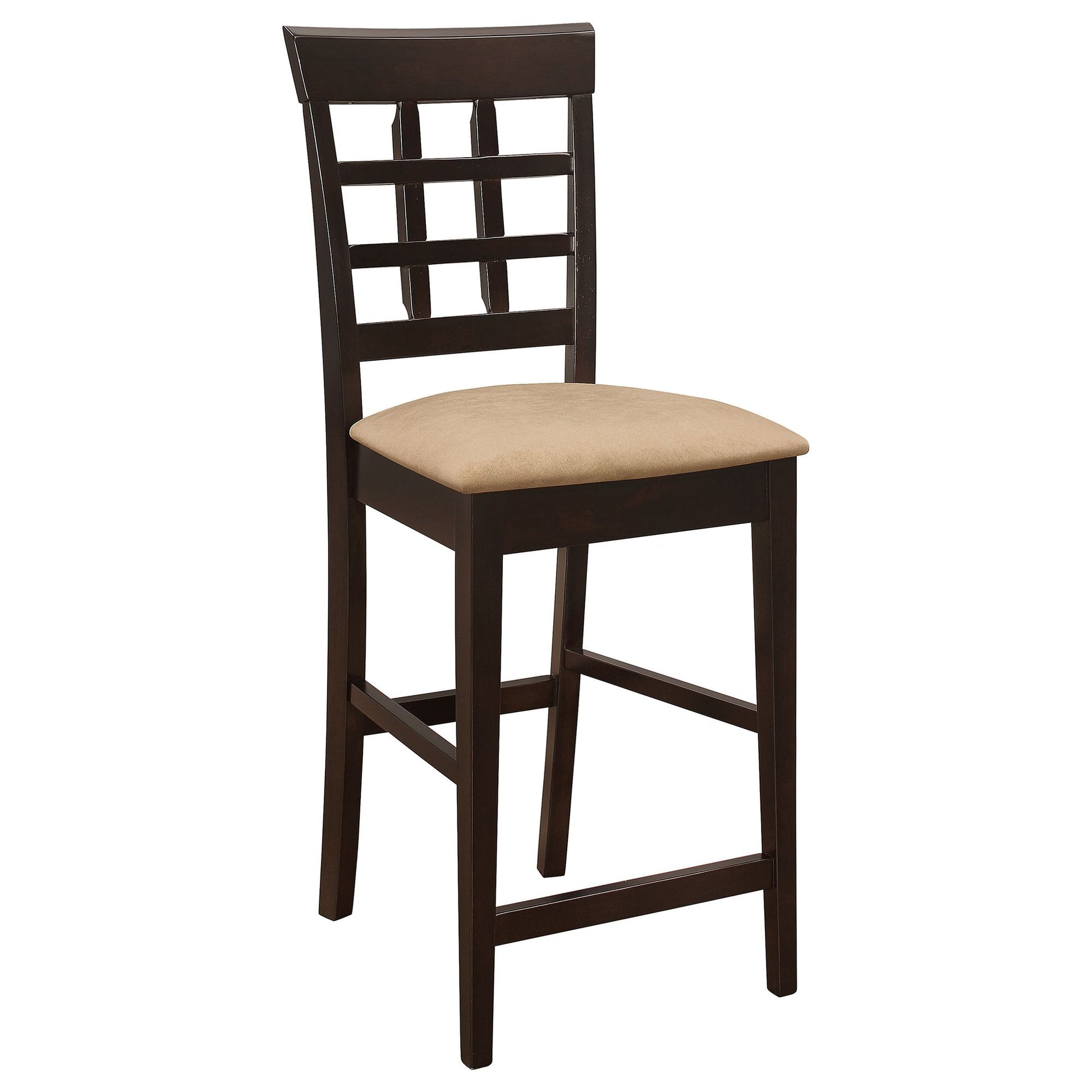 Beige and Cappuccino Upholstered Counter Height Stools (Set of 2) image 3