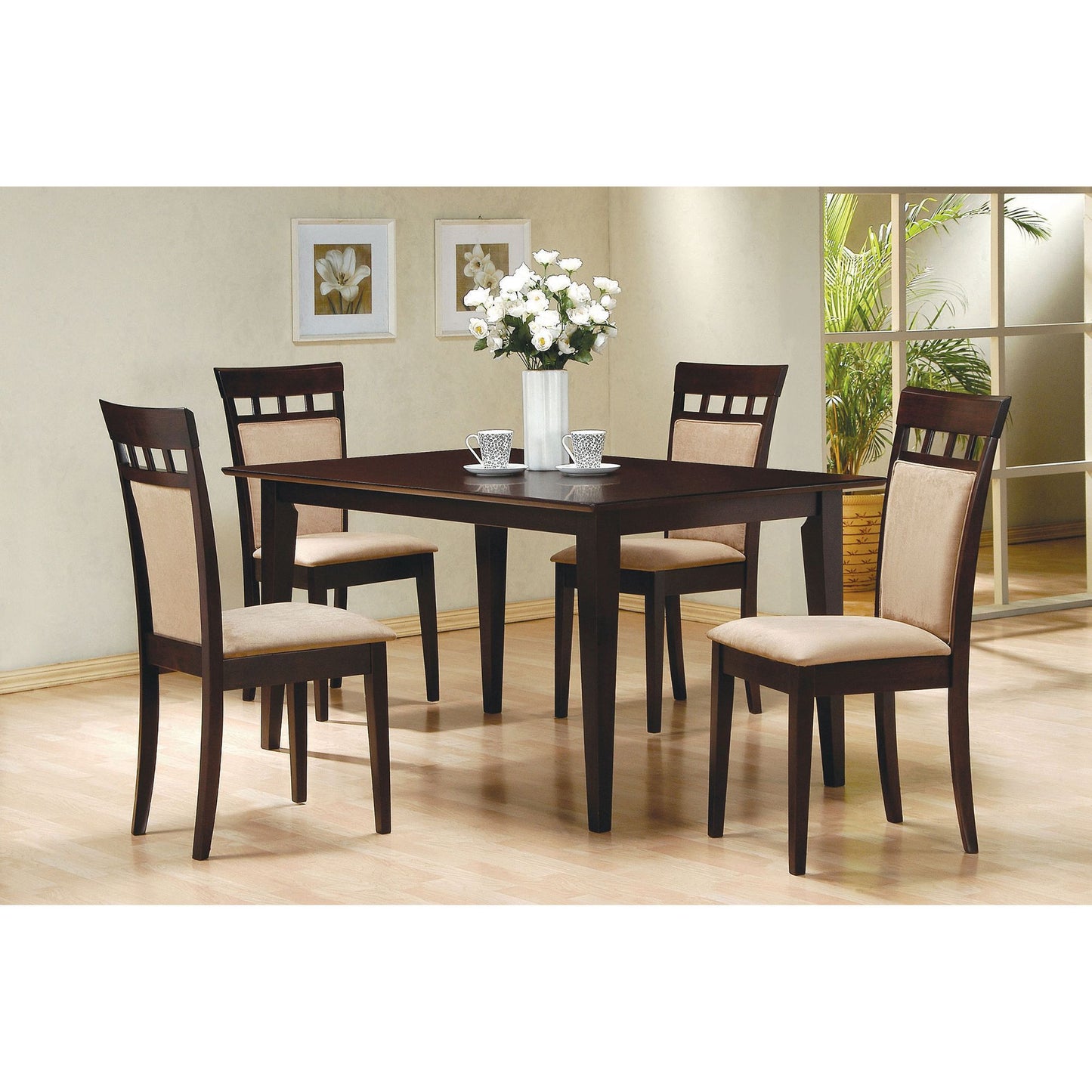 Beige and Cappuccino Upholstered Side Chairs (Set of 2) image 12