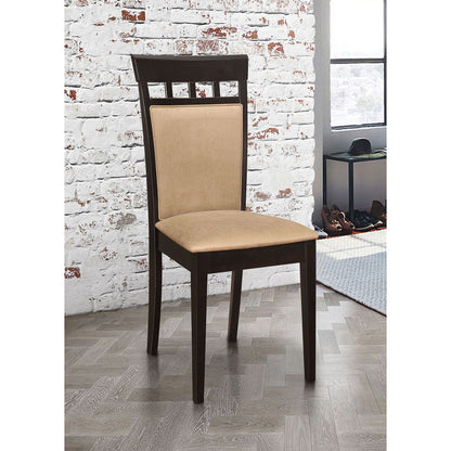 Beige and Cappuccino Upholstered Side Chairs (Set of 2) image 1