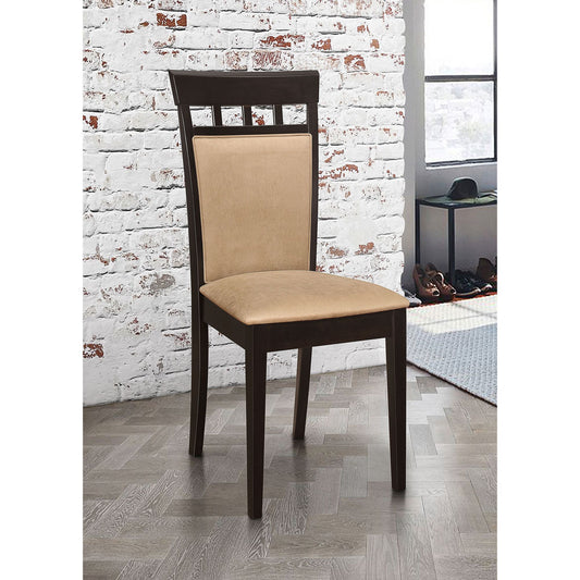 Beige and Cappuccino Upholstered Side Chairs (Set of 2) image 1