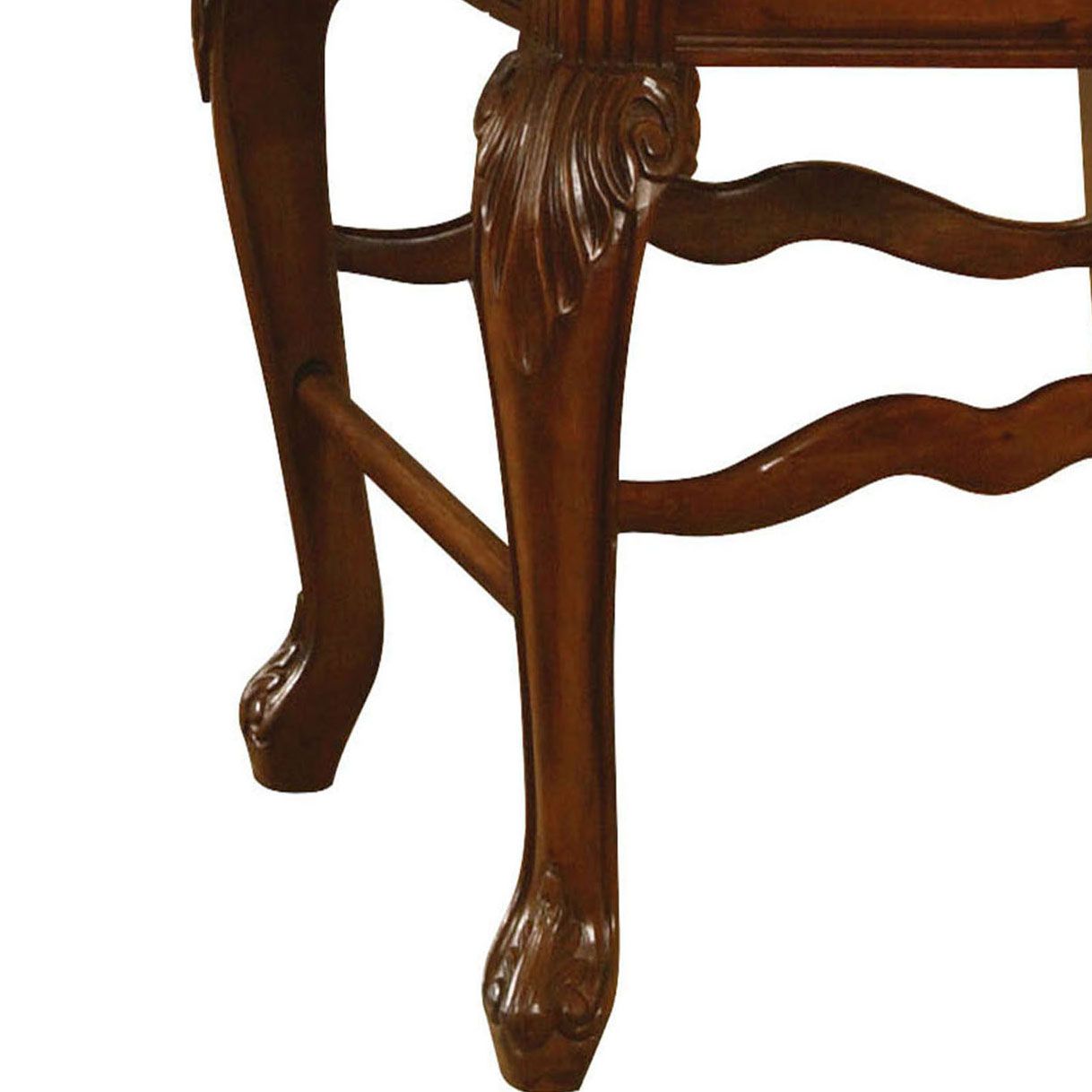 Beige and Cherry Solid Back Counter Height Stools (Set of 2) image 3