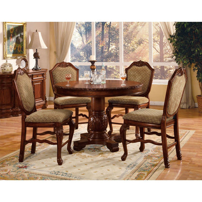 Beige and Cherry Solid Back Counter Height Stools (Set of 2) image 4