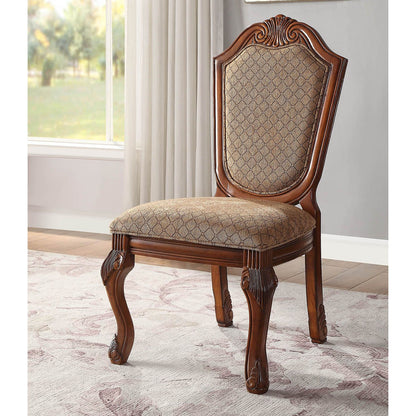 Beige and Cherry Solid Back Side Chairs (Set of 2) image 4