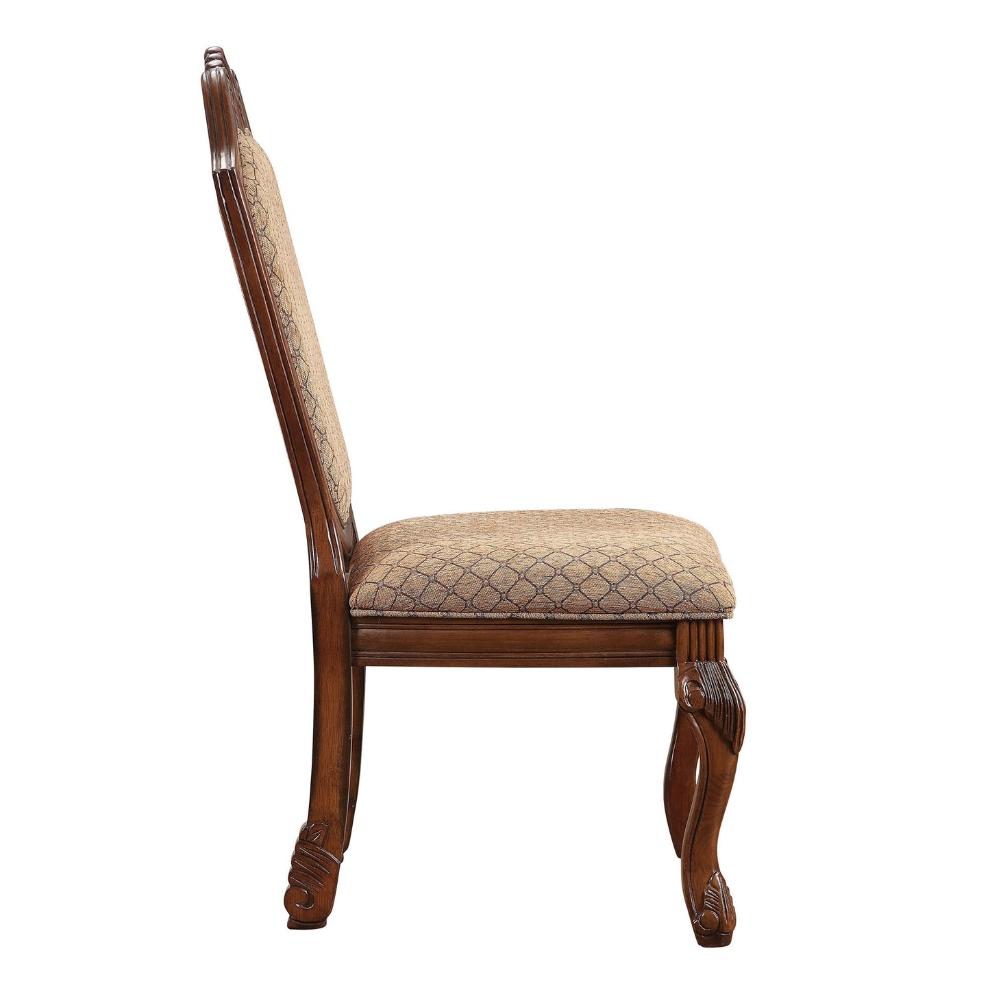 Beige and Cherry Solid Back Side Chairs (Set of 2) image 3