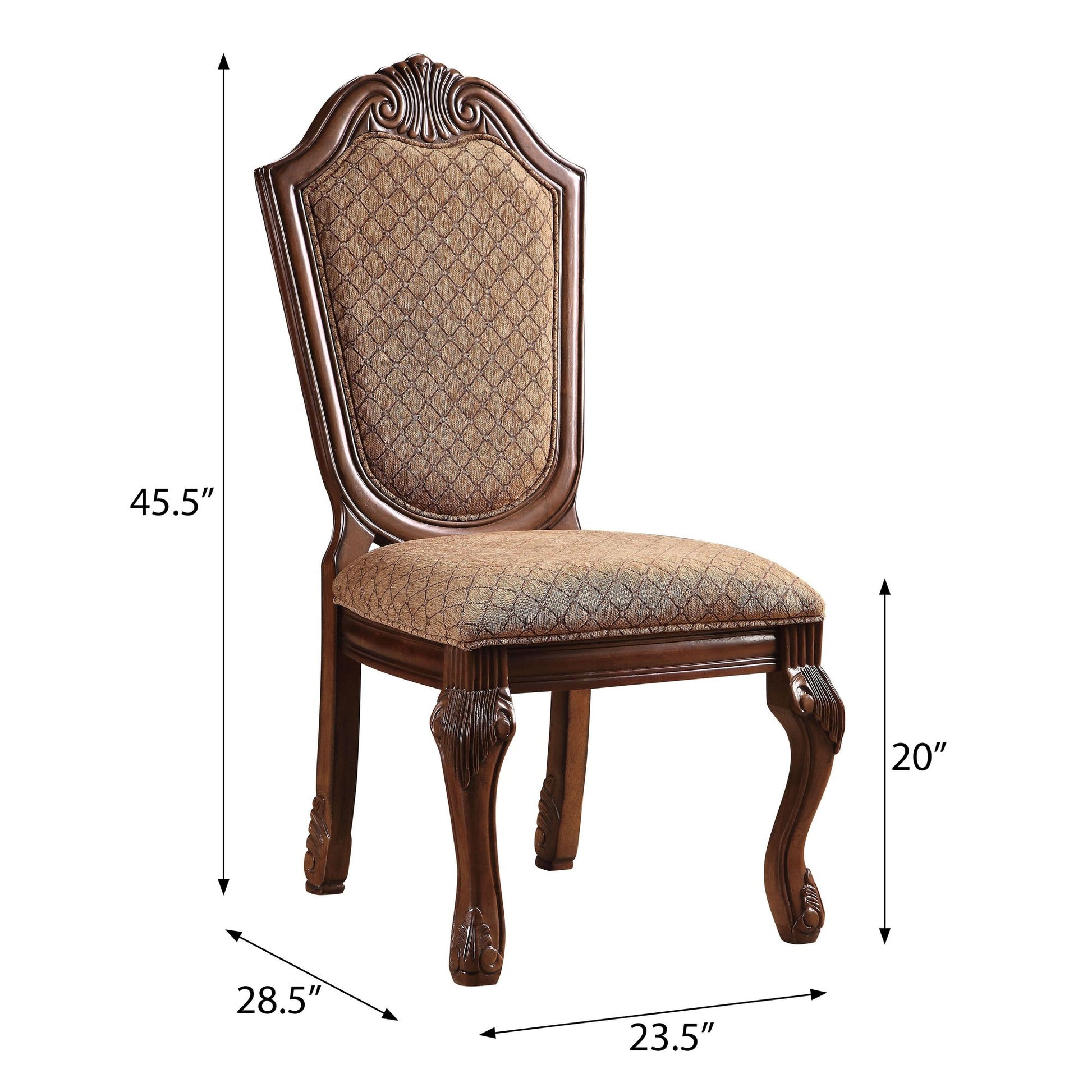 Beige and Cherry Solid Back Side Chairs (Set of 2) image 5