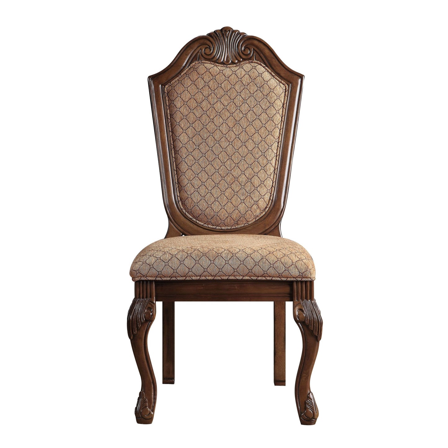 Beige and Cherry Solid Back Side Chairs (Set of 2) image 2