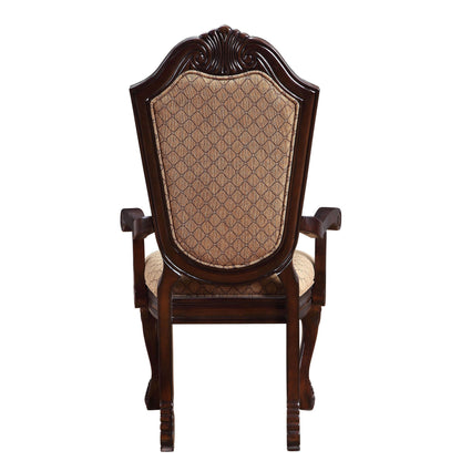 Beige and Espresso Arm Chairs with Arched Backrest (Set of 2) image 3