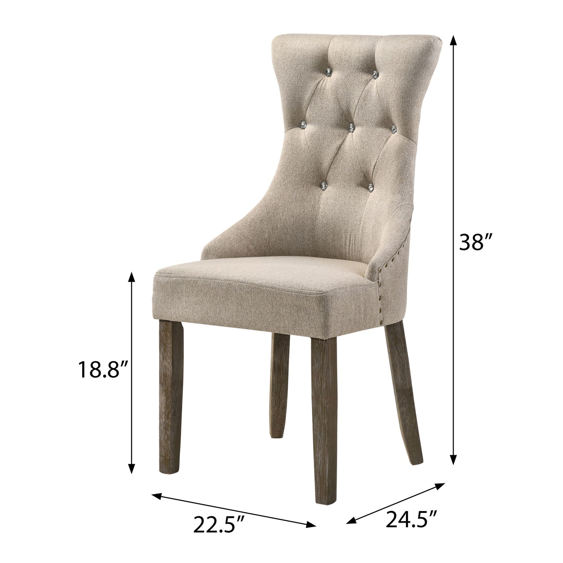 Beige and Reclaimed Grey Tufted Back Side Chairs (Set of 2) image 5