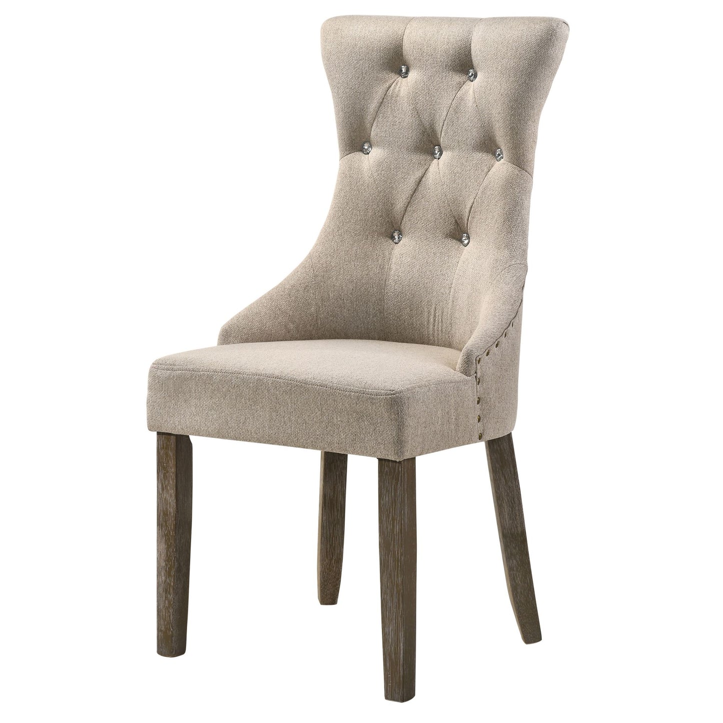 Beige and Reclaimed Grey Tufted Back Side Chairs (Set of 2) image 3