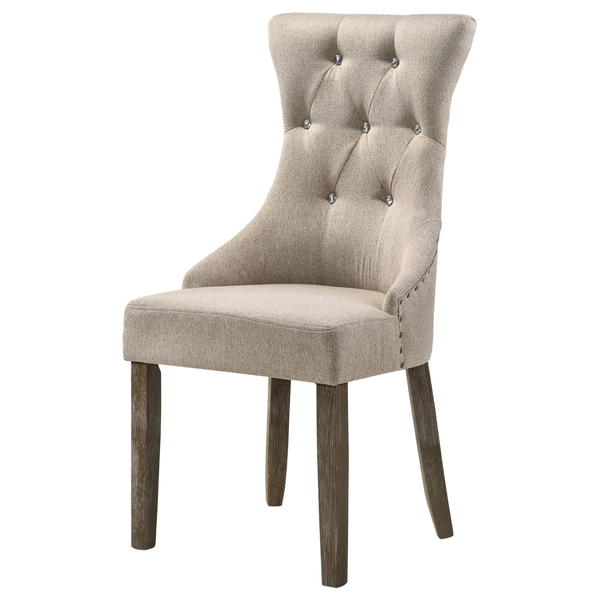 Beige and Reclaimed Grey Tufted Back Side Chairs (Set of 2) image 3