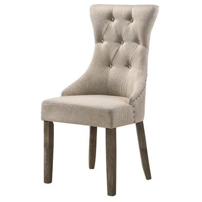 Beige and Reclaimed Grey Tufted Back Side Chairs (Set of 2) image 3